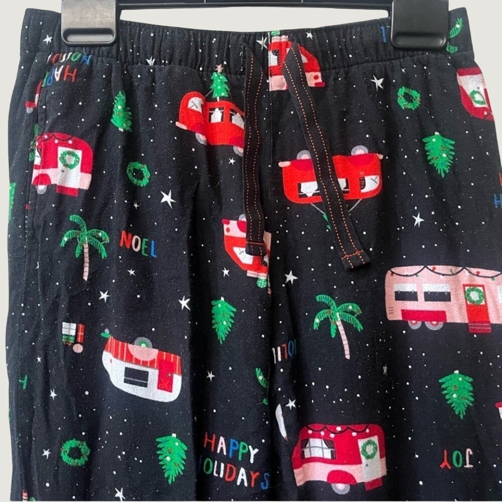 Old Navy Womens Holiday Camper Pajama Pants Black Flannel Christmas Lounge Small - Picture 4 of 8